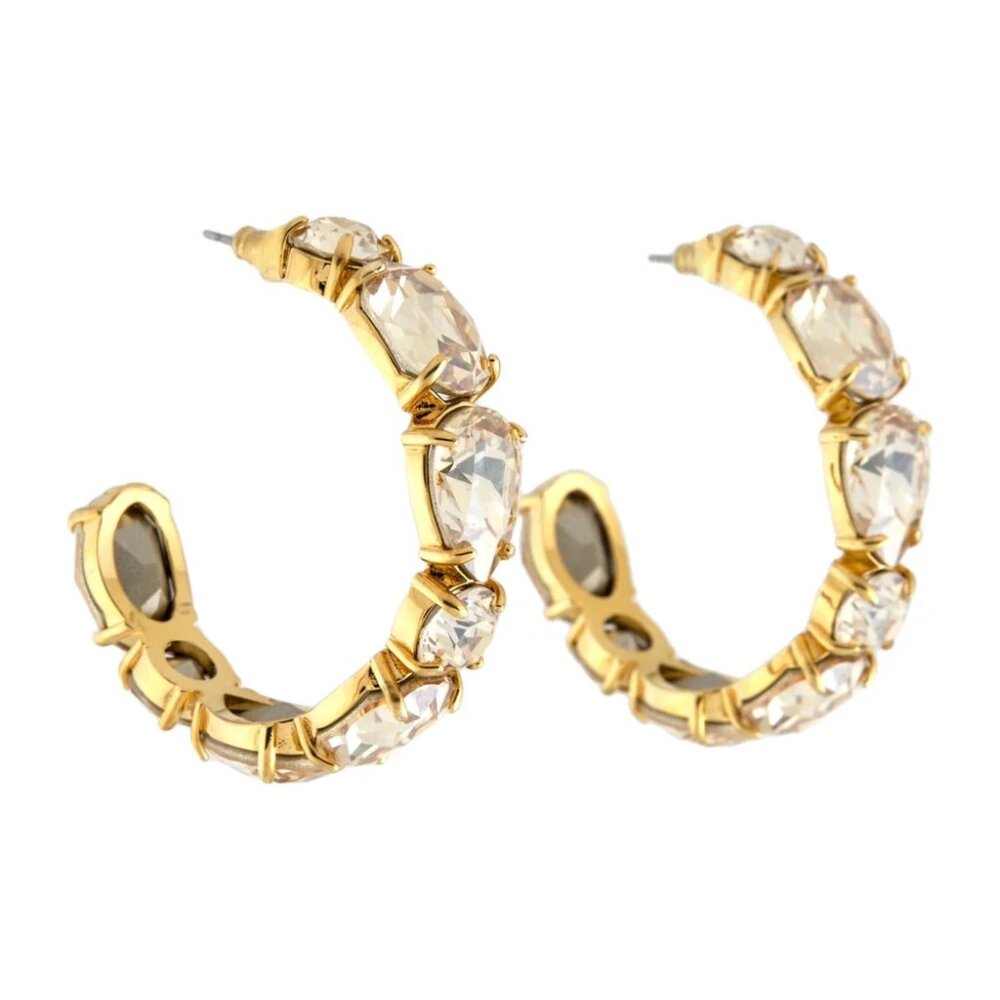 NWOT Lele Sadoughi Crystal Hoop Earrings